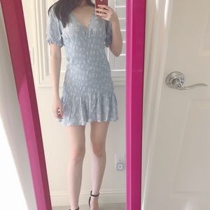 Pacsun baby blue floral dress